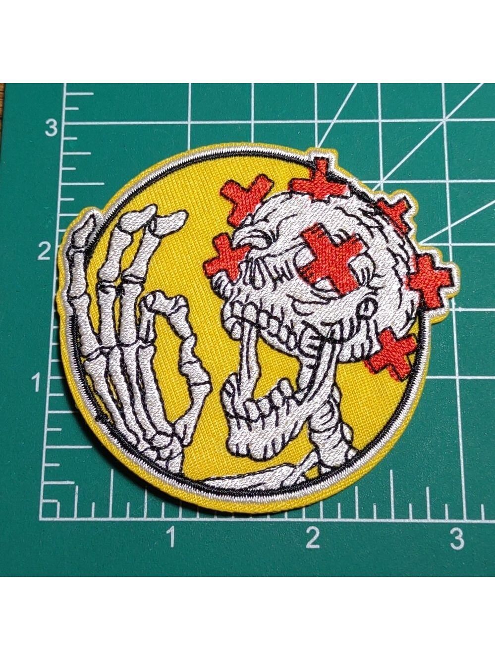 2/$10 Skeleton Embroidered Patch with Red Accents
